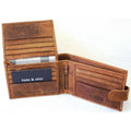RFID lined Cow Hide Hunter Leather Wallet. 12006