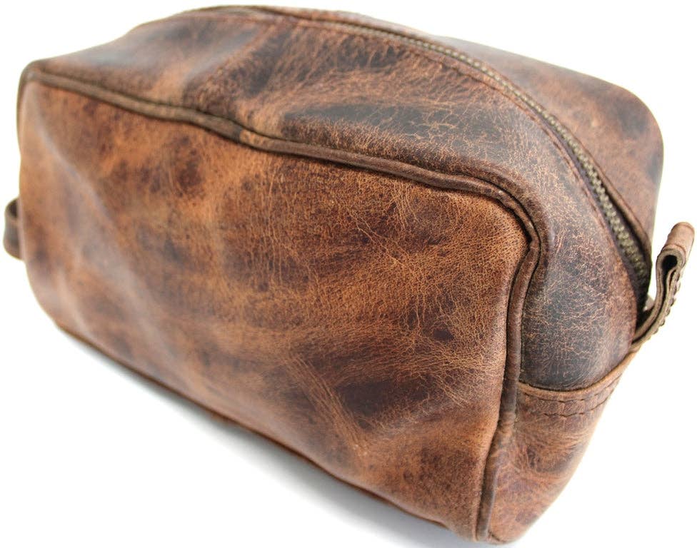 Quality Full Grain Genuine Hunter Leather Toiletry Bag Style No:31009