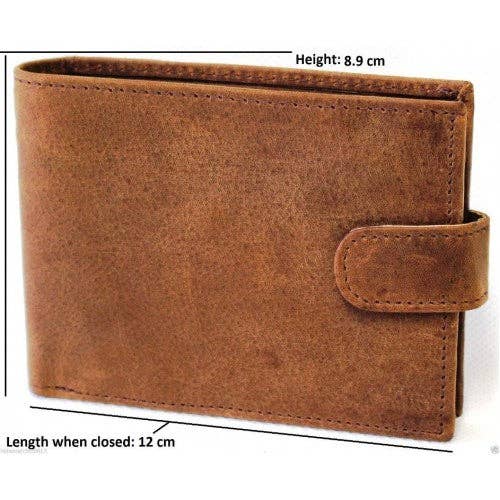 RFID lined Cow Hide Hunter Leather Wallet. 12006