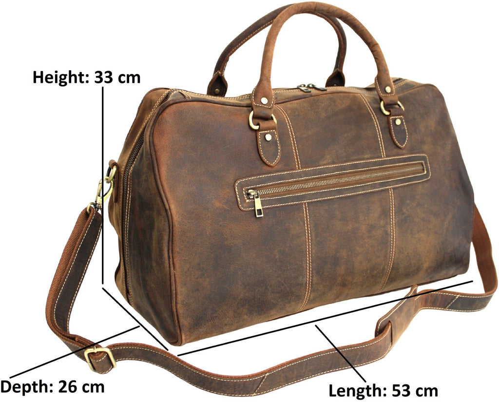 Weekender Bag, Large Travel Duffel Bag Genuine Leather, Carry on Overnight Bag.
