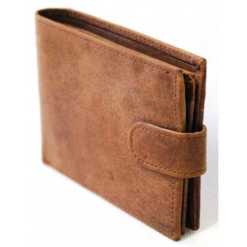 RFID lined Cow Hide Hunter Leather Wallet. 12006