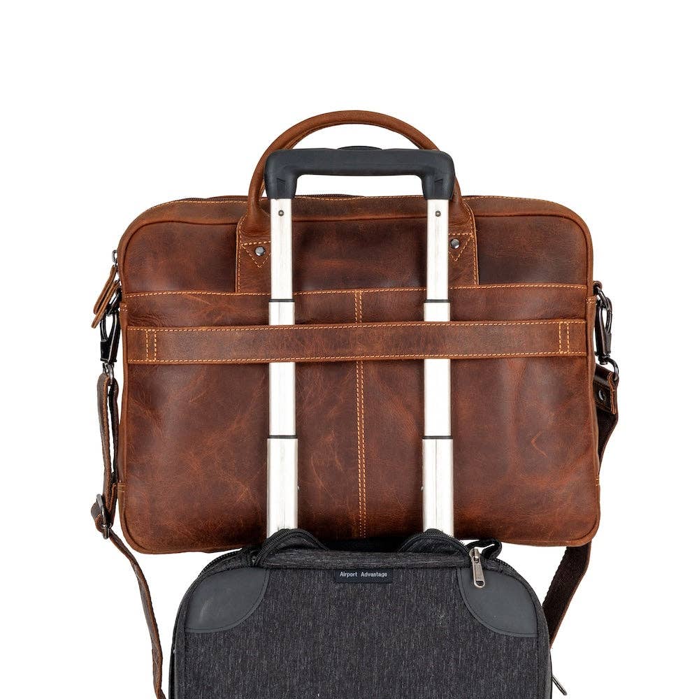 Wildera Leather “Regent” Laptop Bag – Premium Full-Grain Leather Briefcase (17")