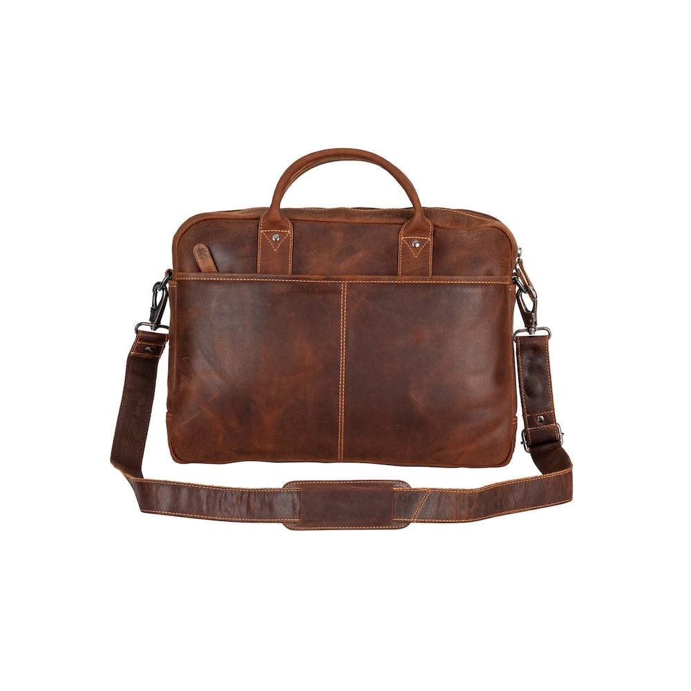 Wildera Leather “Regent” Laptop Bag – Premium Full-Grain Leather Briefcase (17")