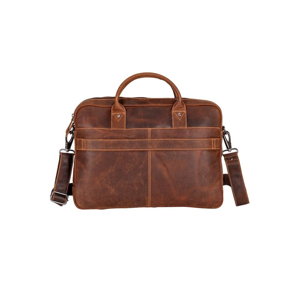 Wildera Leather “Regent” Laptop Bag – Premium Full-Grain Leather Briefcase (17")