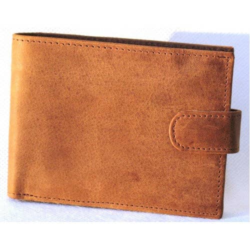 RFID lined Cow Hide Hunter Leather Wallet. 12006